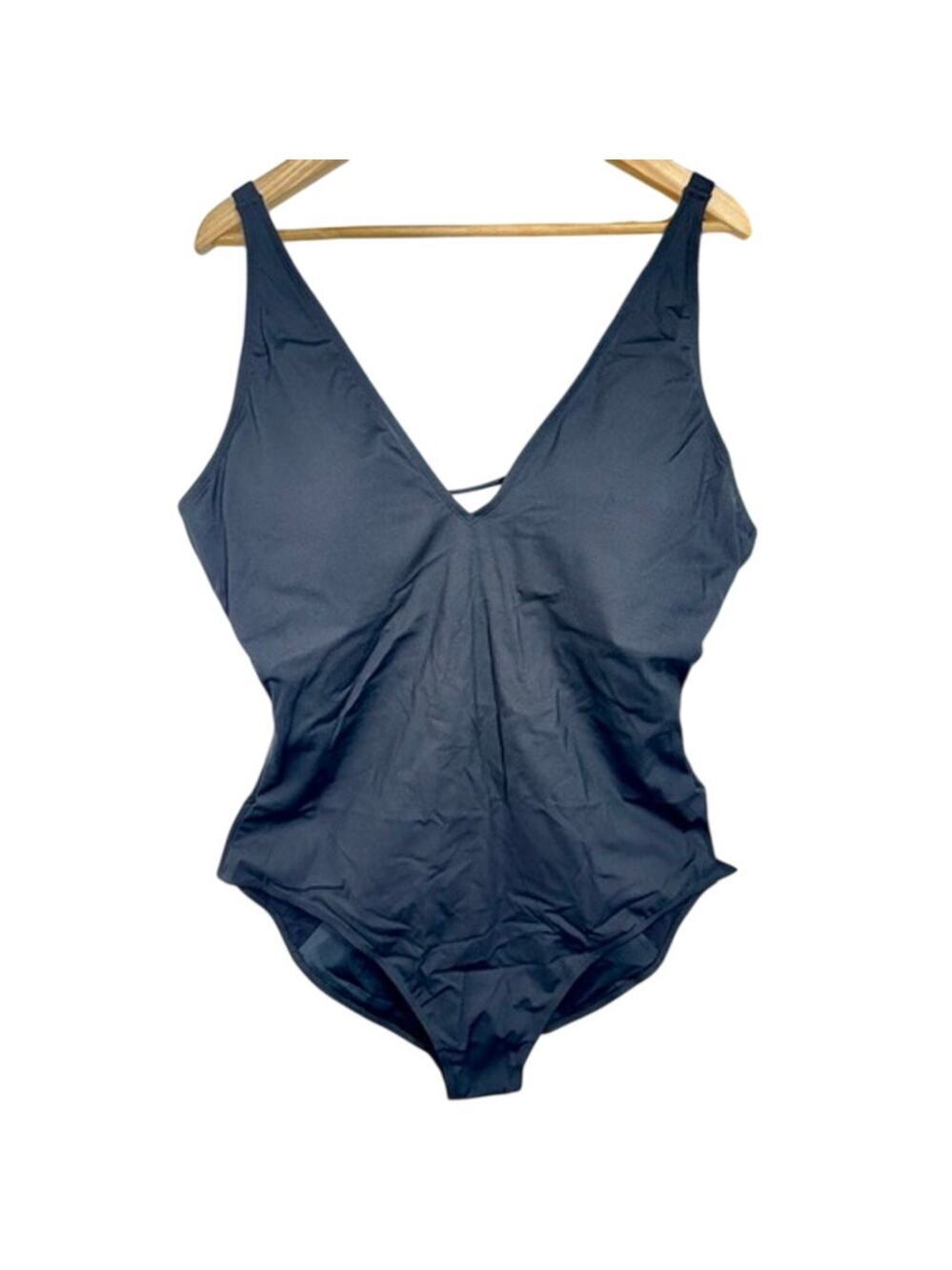 NWT TA3 Plungey Black Lace Up Sculpting Corset One Piece Swimsuit Size 3X X-Long